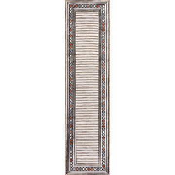 Sebastian High-low Modern Diamond Border Indoor/Outdoor Area Rug